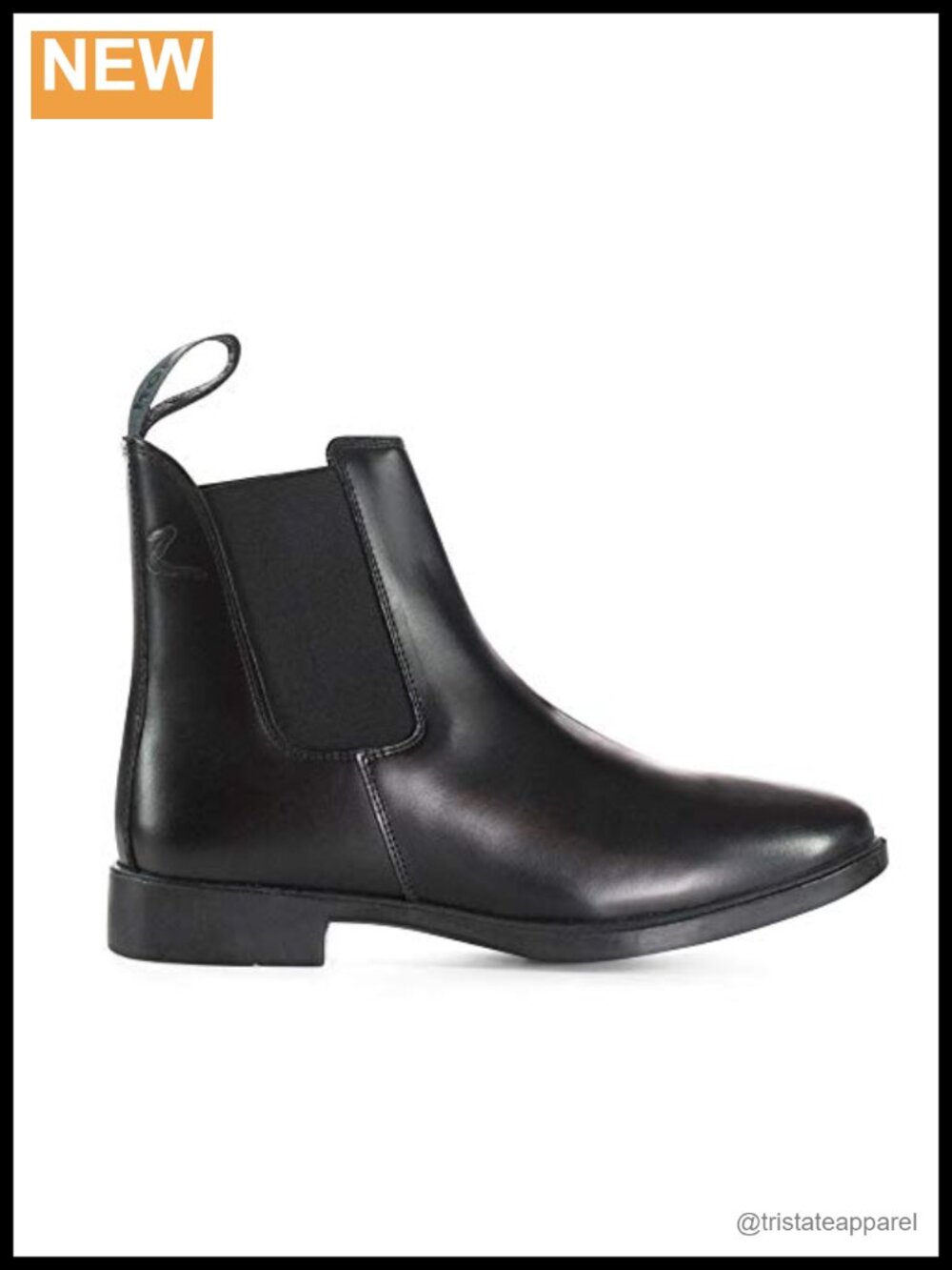 Equestrian Paddock Boots - Slip-On PU Leather Ankle Boots with Rubber Sole
